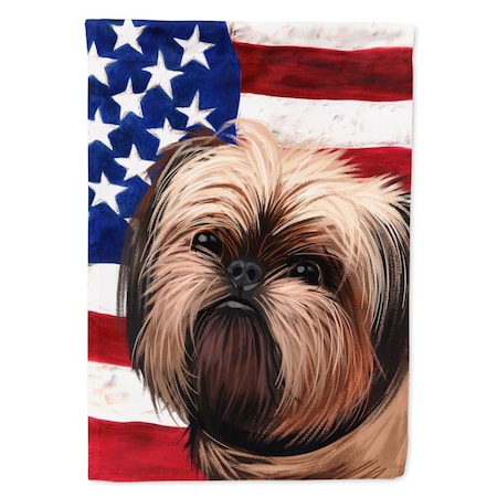 Carolines Treasures Griffon Bruxellois Dog American Canvas House Flag - 28 x 0.01 x 40 in. CK6552CHF